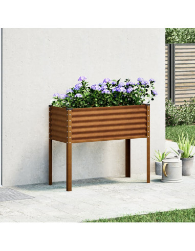 Fioriera da Giardino 100x41x90 cm in Acciaio Corten