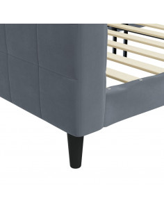 Letto da Giorno Grigio Scuro 100x200 cm in Velluto