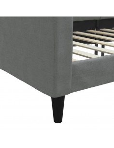 Letto da Giorno Grigio Scuro 80x200 cm in Tessuto