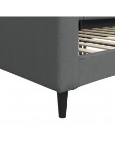 Letto da Giorno Grigio Scuro 80x200 cm in Tessuto