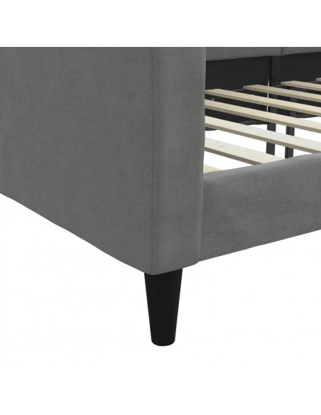 Letto da Giorno Grigio Scuro 90x190 cm in Tessuto