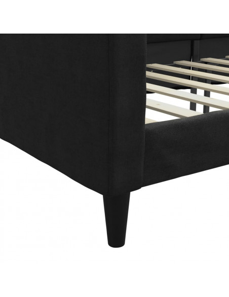 Letto da Giorno Nero 80x200 cm in Tessuto