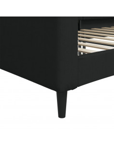 Letto da Giorno Nero 80x200 cm in Tessuto