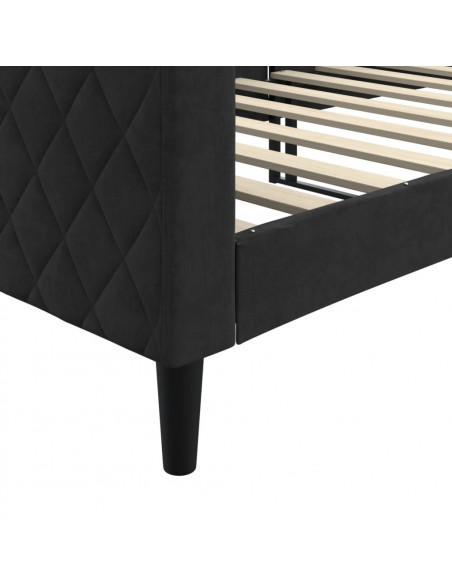 Letto da Giorno Nero 80x200 cm in Velluto