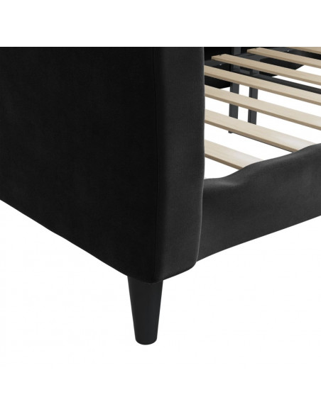 Letto da Giorno Nero 80x200 cm in Velluto