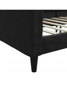 Letto da Giorno Nero 90x190 cm in Tessuto