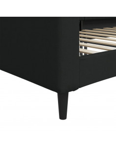Letto da Giorno Nero 90x190 cm in Tessuto