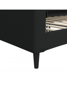 Letto da Giorno Nero 90x200 cm in Tessuto