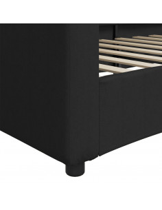 Letto da Giorno Nero 90x200 cm in Tessuto