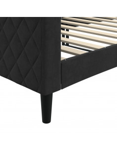 Letto da Giorno Nero 90x200 cm in Velluto