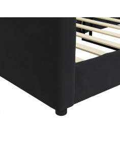 Letto da Giorno Nero 90x200 cm in Velluto