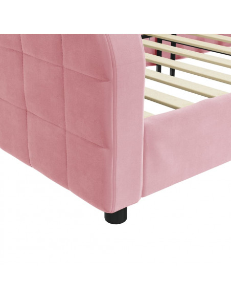 Letto da Giorno Rosa 100x200 cm in Velluto