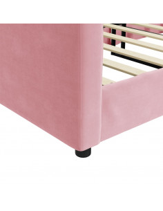 Letto da Giorno Rosa 90x200 cm in Velluto