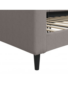 Letto da Giorno Tortora 100x200 cm in Tessuto