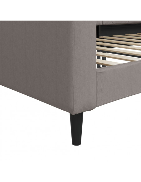 Letto da Giorno Tortora 80x200 cm in Tessuto
