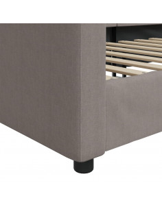 Letto da Giorno Tortora 90x200 cm in Tessuto