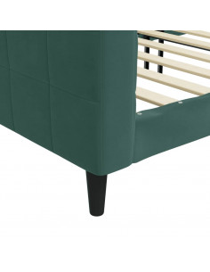 Letto da Giorno Verde Scuro 100x200 cm in Velluto