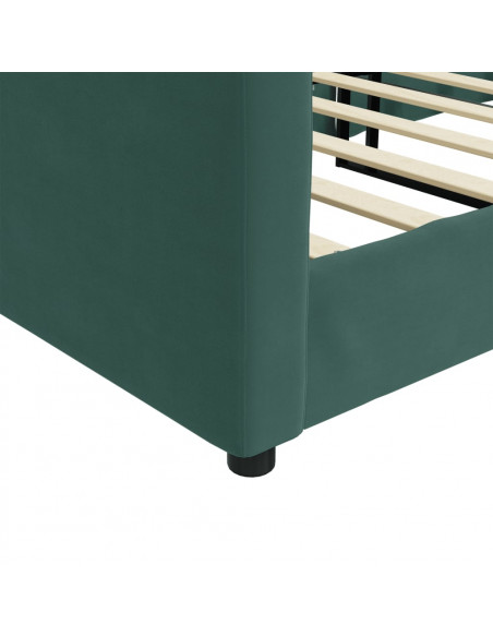 Letto da Giorno Verde Scuro 100x200 cm in Velluto