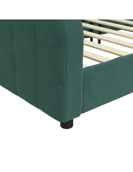 Letto da Giorno Verde Scuro 100x200 cm in Velluto