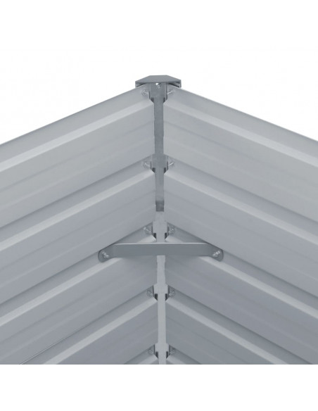 Letto di Coltura Rialzato 100x100x45 cm Acciaio Zincato Grigio
