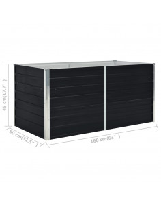 Letto di Coltura Rialzato 160x80x45cm Acciaio Zincato Antracite