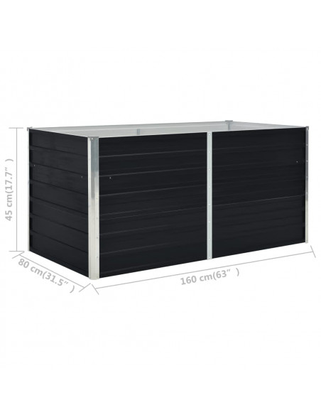 Letto di Coltura Rialzato 160x80x45cm Acciaio Zincato Antracite