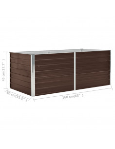 Letto di Coltura Rialzato 160x80x45cm Acciaio Zincato Marrone