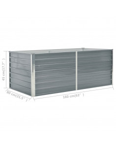 Letto di Coltura Rialzato 160x80x45cm in Acciaio Zincato Grigio