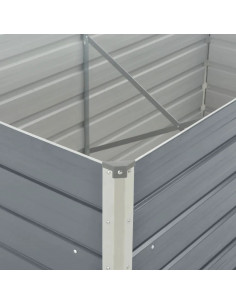 Letto di Coltura Rialzato 160x80x77 cm in Acciaio Zincato Grigio