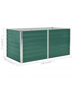 Letto di Coltura Rialzato 160x80x77 cm in Acciaio Zincato Verde