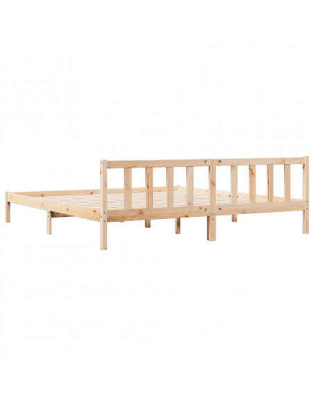 Letto Extra Lungo senza Materasso 200x220 cm in Legno di Pino