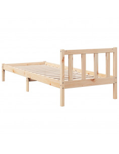 Letto Extra Lungo senza Materasso 90x220 cm in Legno di Pino