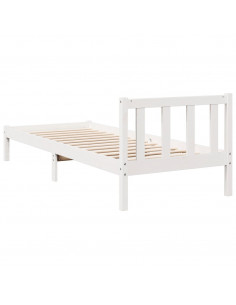 Letto Extra Lungo senza Materasso Bianco 100x220 cm in Pino