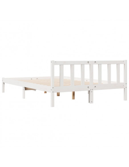 Letto Extra Lungo senza Materasso Bianco 140x220 cm in Pino