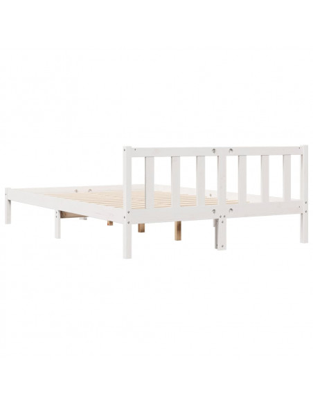 Letto Extra Lungo senza Materasso Bianco 180x200 cm in Pino