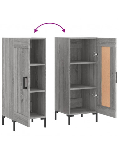 Credenza Grigio Sonoma 34,5x34x90 cm in Legno Multistrato