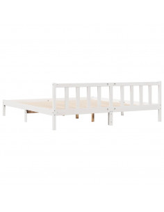 Letto Extra Lungo senza Materasso Bianco 180x220 cm in Pino