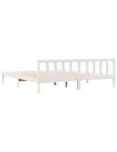 Letto Extra Lungo senza Materasso Bianco 200x210 cm in Pino