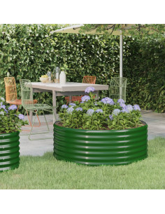 Letto Giardino Acciaio Verniciato a Polvere 100x100x36 cm Verde