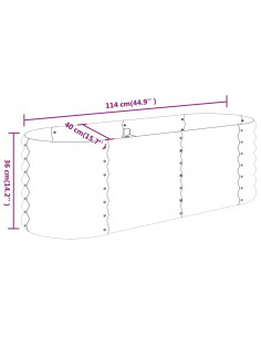 Letto Giardino Acciaio Verniciato a Polvere 114x40x36cm Marrone