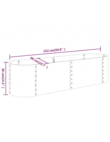 Letto Giardino Acciaio Verniciato a Polvere 152x40x36 cm Grigio