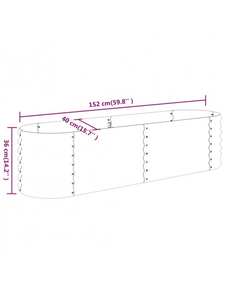 Letto Giardino Acciaio Verniciato a Polvere 152x40x36cm Marrone