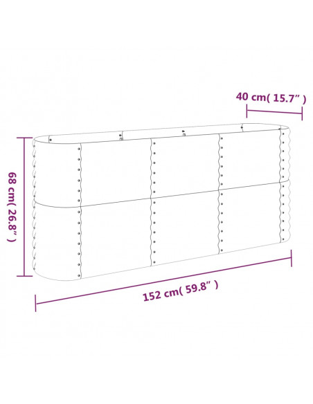 Letto Giardino Acciaio Verniciato a Polvere 152x40x68cm Marrone
