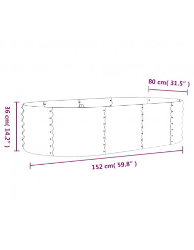 Letto Giardino Acciaio Zincato 152x80x36 cm Grigio