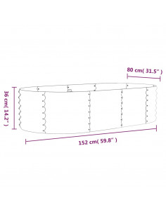 Letto Giardino Acciaio Verniciato a Polvere 152x80x36cm Marrone