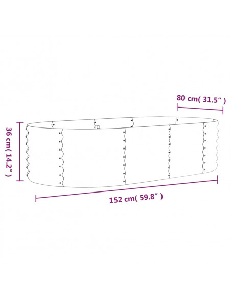 Letto Giardino Acciaio Verniciato a Polvere 152x80x36cm Marrone