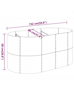 Letto Giardino Acciaio Verniciato a Polvere 152x80x68cm Marrone