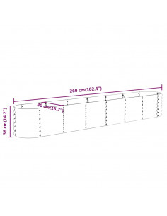 Letto Giardino Acciaio Verniciato a Polvere 224x40x36 cm Verde