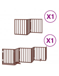 Cancello Cani Porta Pieghevole Marrone 9 Pannelli 450cm Pioppo 2