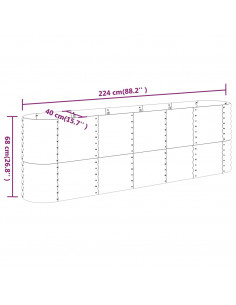 Letto Giardino Acciaio Verniciato a Polvere 224x40x68 cm Verde